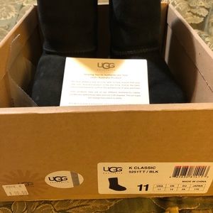 Ugg Black K Classic Boots Kids Size 11 -Used
